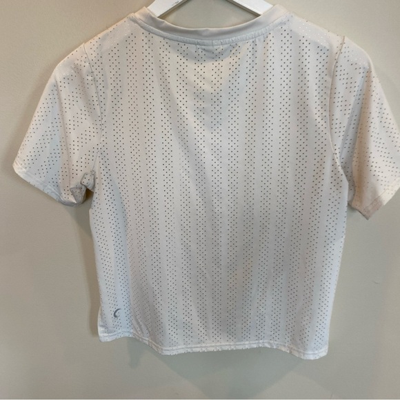 ZYIA Shirt Womens Small White Vertical Chill Tee Short Sleeve Ventilated Active - Picture 5 of 6
